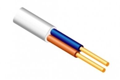 Plokščias instaliacijos kabelis YDY 2x1.5mm2 baltas
