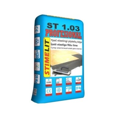 Ypač elastingi plytelių klijai STIMELIT ST1.03 Profesional C2TES1, 10kg Ypač elastingi plytelių klijai STIMELIT ST1.03 Profesional C2TES1, 10kg